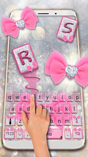 Glitter Pink Bow Keyboard - عکس برنامه موبایلی اندروید