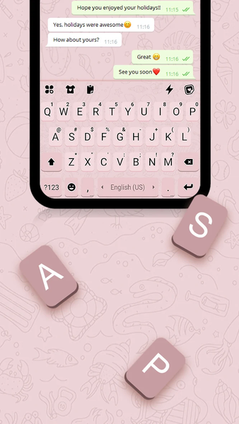 Pink SMS Keyboard Background - عکس برنامه موبایلی اندروید