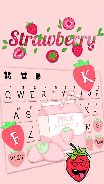 Pink Strawberry Theme - Image screenshot of android app