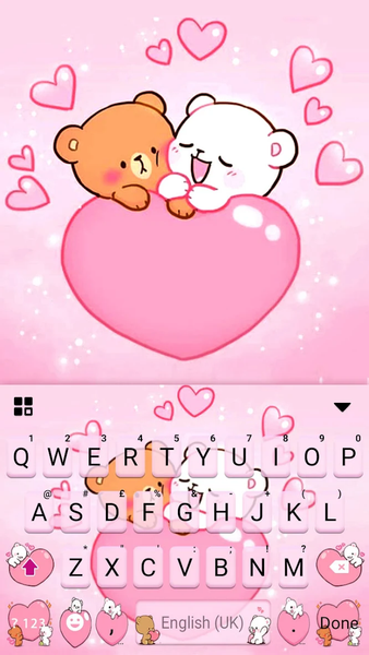 Pink Teddy Love Theme - Image screenshot of android app