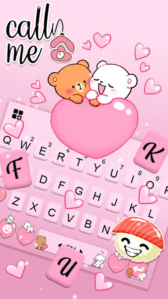 Pink Teddy Love Theme - عکس برنامه موبایلی اندروید