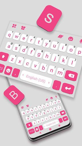 Pink White Chat Keyboard Theme - Image screenshot of android app