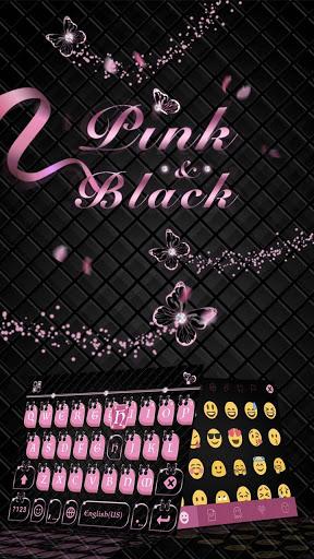 Pink Black Keyboard Theme - Image screenshot of android app