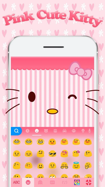 Pink Cute Kitty Theme - عکس برنامه موبایلی اندروید