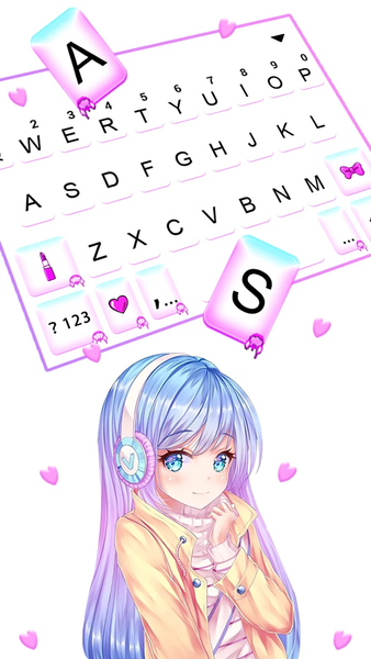 Pretty Anime Girl Keyboard Bac - عکس برنامه موبایلی اندروید