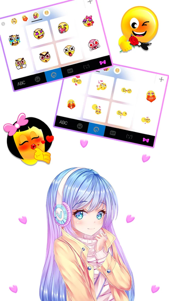 Pretty Anime Girl Keyboard Bac - عکس برنامه موبایلی اندروید