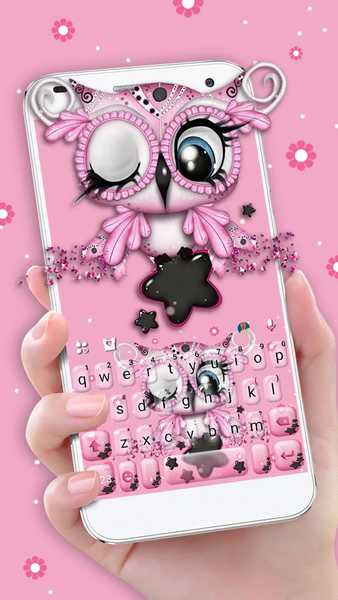 Pretty Pinky Owl Keyboard Them - Image screenshot of android app