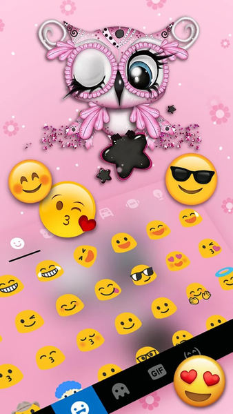 Pretty Pinky Owl Keyboard Them - Image screenshot of android app
