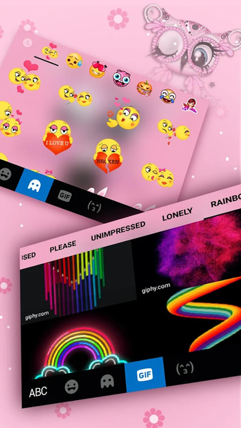 Pretty Pinky Owl Keyboard Them - Image screenshot of android app