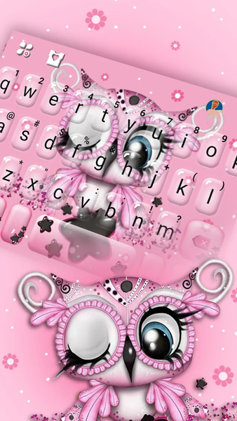 Pretty Pinky Owl Keyboard Them - Image screenshot of android app