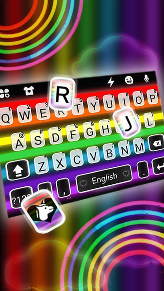 Pride Rainbow Neon Keyboard Theme - Image screenshot of android app