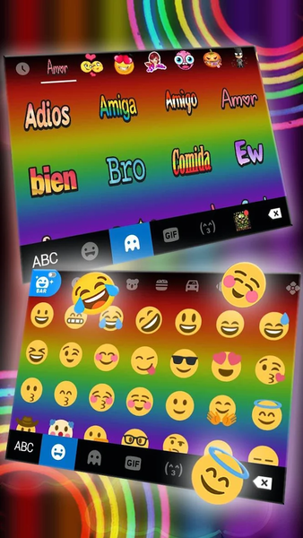 Pride Rainbow Neon Keyboard Theme - عکس برنامه موبایلی اندروید