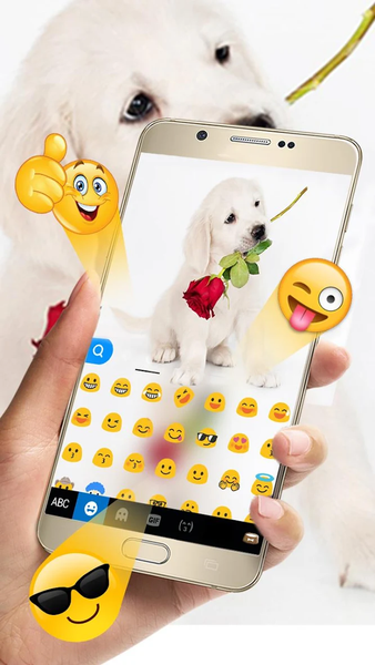 Puppy Love Rose Keyboard Theme - عکس برنامه موبایلی اندروید