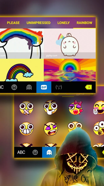 Purge Neon Mask Keyboard Theme - Image screenshot of android app