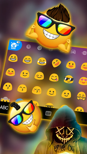 Purge Neon Mask Keyboard Theme - Image screenshot of android app