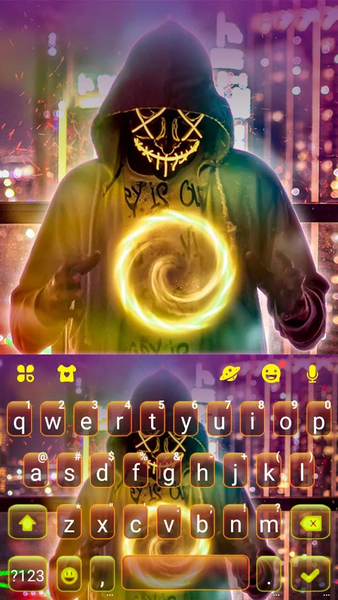 Purge Neon Mask Keyboard Theme - Image screenshot of android app