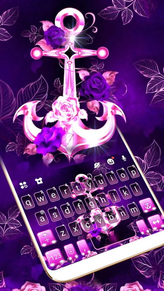 Purple Anchor Keyboard Theme - Image screenshot of android app