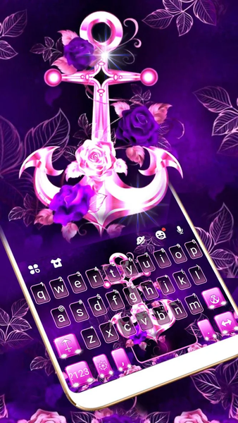 Purple Anchor Keyboard Theme - عکس برنامه موبایلی اندروید