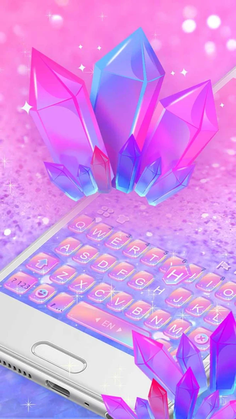 Purple Crystal Keyboard Theme - Image screenshot of android app