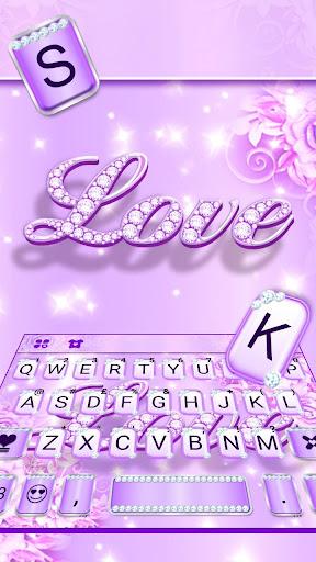 Purple Diamond Love Keyboard Theme - Image screenshot of android app