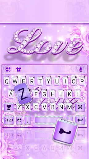 Purple Diamond Love Keyboard Theme - Image screenshot of android app