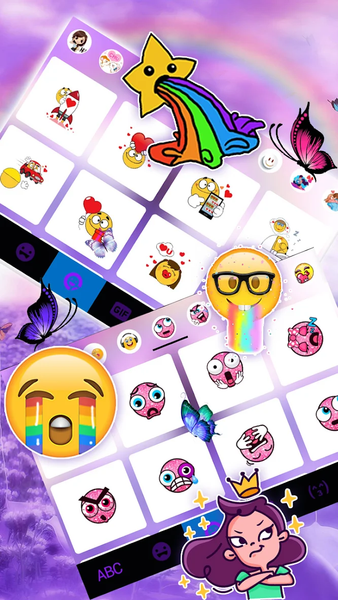 Purple Lavender Girl Keyboard - عکس برنامه موبایلی اندروید