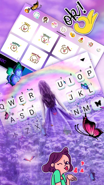 Purple Lavender Girl Keyboard - عکس برنامه موبایلی اندروید