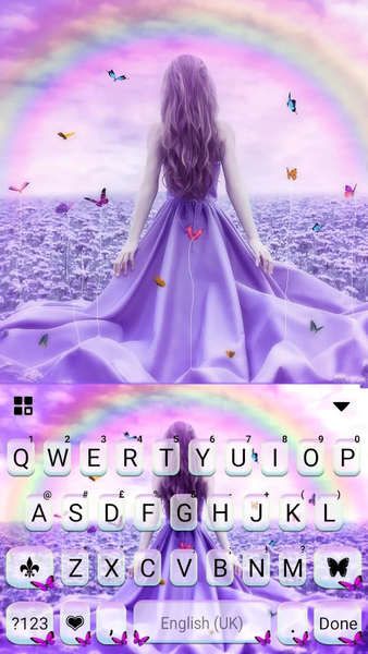 Purple Lavender Girl Keyboard - عکس برنامه موبایلی اندروید