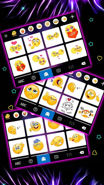 Purple Neon Cat Keyboard Theme - عکس برنامه موبایلی اندروید