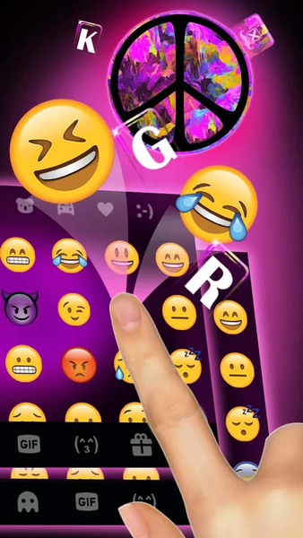 Purple Peace Keyboard Theme - Image screenshot of android app