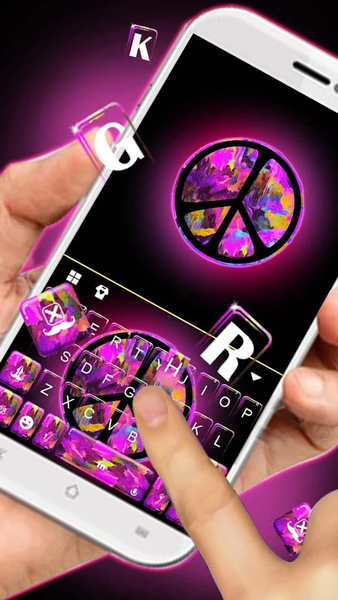 Purple Peace Keyboard Theme - Image screenshot of android app