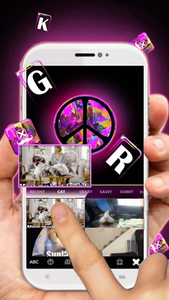 Purple Peace Keyboard Theme - Image screenshot of android app