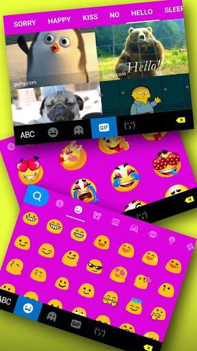 Purple Yellow Stripes Keyboard Theme - Image screenshot of android app