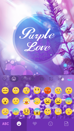 Purple Love Emoji Keyboard - Image screenshot of android app