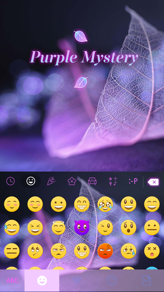 Purple Mystery Emoji Keyboard - Image screenshot of android app