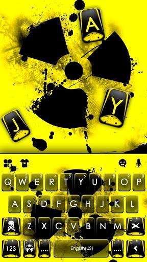 Radioactive Warning Sign Keyboard Theme - عکس برنامه موبایلی اندروید