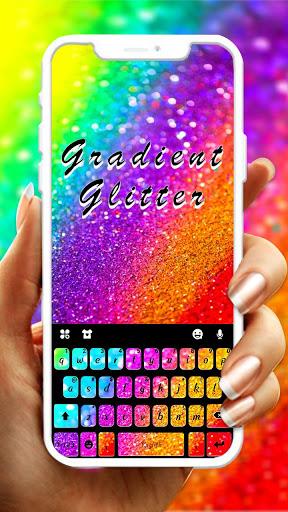 Rainbow Gradient Glitter Keyboard Theme - Image screenshot of android app