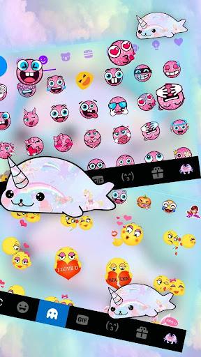 Rainbow Seal Unicorn Keyboard Theme - Image screenshot of android app