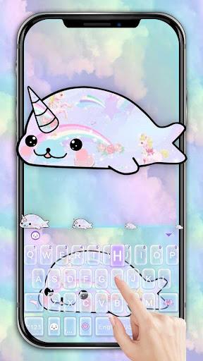 Rainbow Seal Unicorn Keyboard Theme - Image screenshot of android app