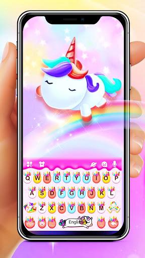 Rainbow Unicorn Smile Keyboard Theme - Image screenshot of android app