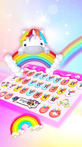 Rainbow Unicorn Smile Keyboard Theme - Image screenshot of android app