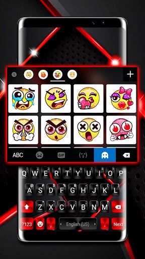 Red Black Metal 2 Keyboard Background - Image screenshot of android app