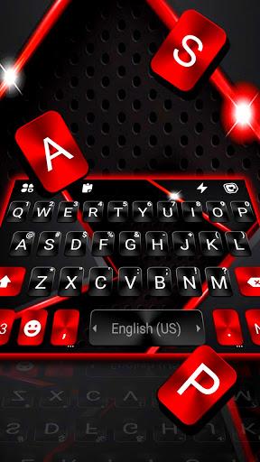 Red Black Metal 2 Keyboard Background - Image screenshot of android app