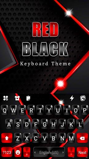 Red Black Metal 2 Keyboard Background - Image screenshot of android app