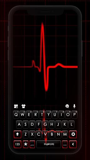 Red Heartbeat Live Keyboard Ba - عکس برنامه موبایلی اندروید
