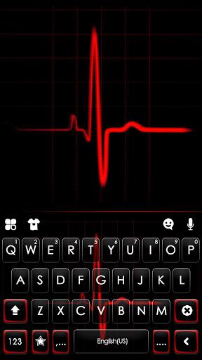 Red Heartbeat Live Keyboard Ba - Image screenshot of android app
