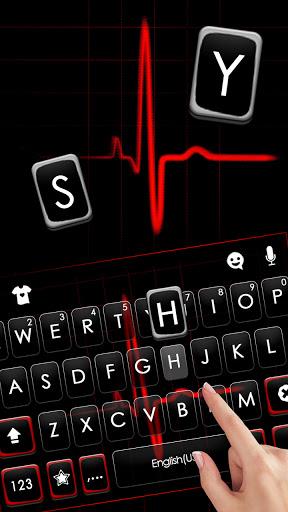 Red Heartbeat Live Keyboard Ba - Image screenshot of android app