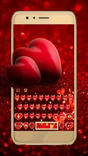 Red Love Heart Keyboard Theme - عکس برنامه موبایلی اندروید
