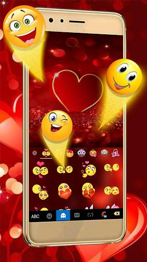 Red Love Heart Keyboard Theme - Image screenshot of android app