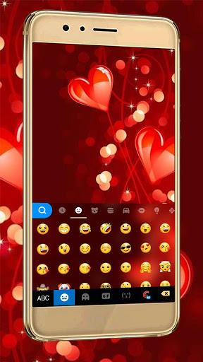 Red Love Heart Keyboard Theme - Image screenshot of android app